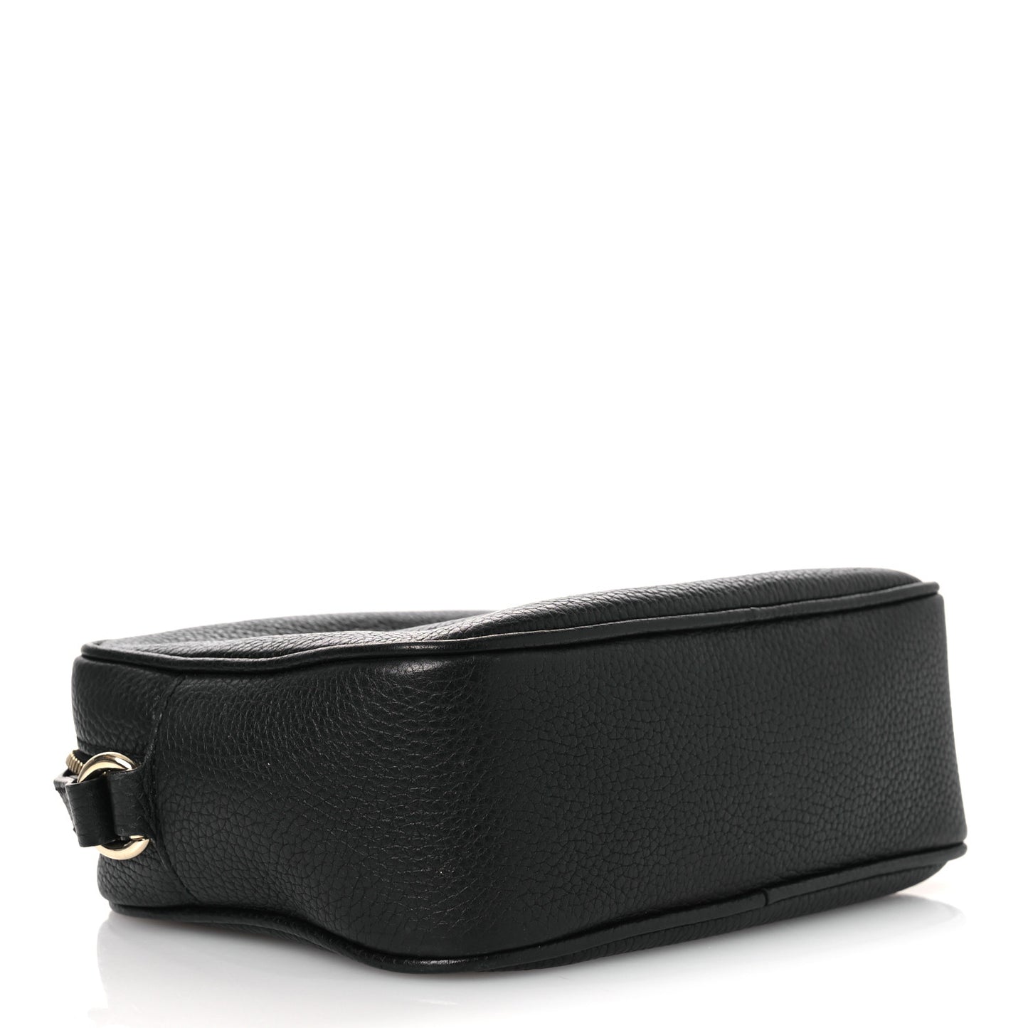Pebbled Calfskin Small Soho Disco Bag Black