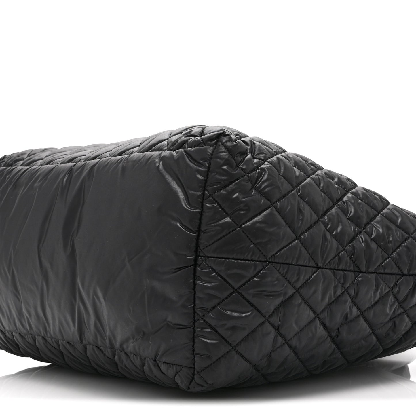 Nylon Quilted Large Coco Cocoon Tote Black