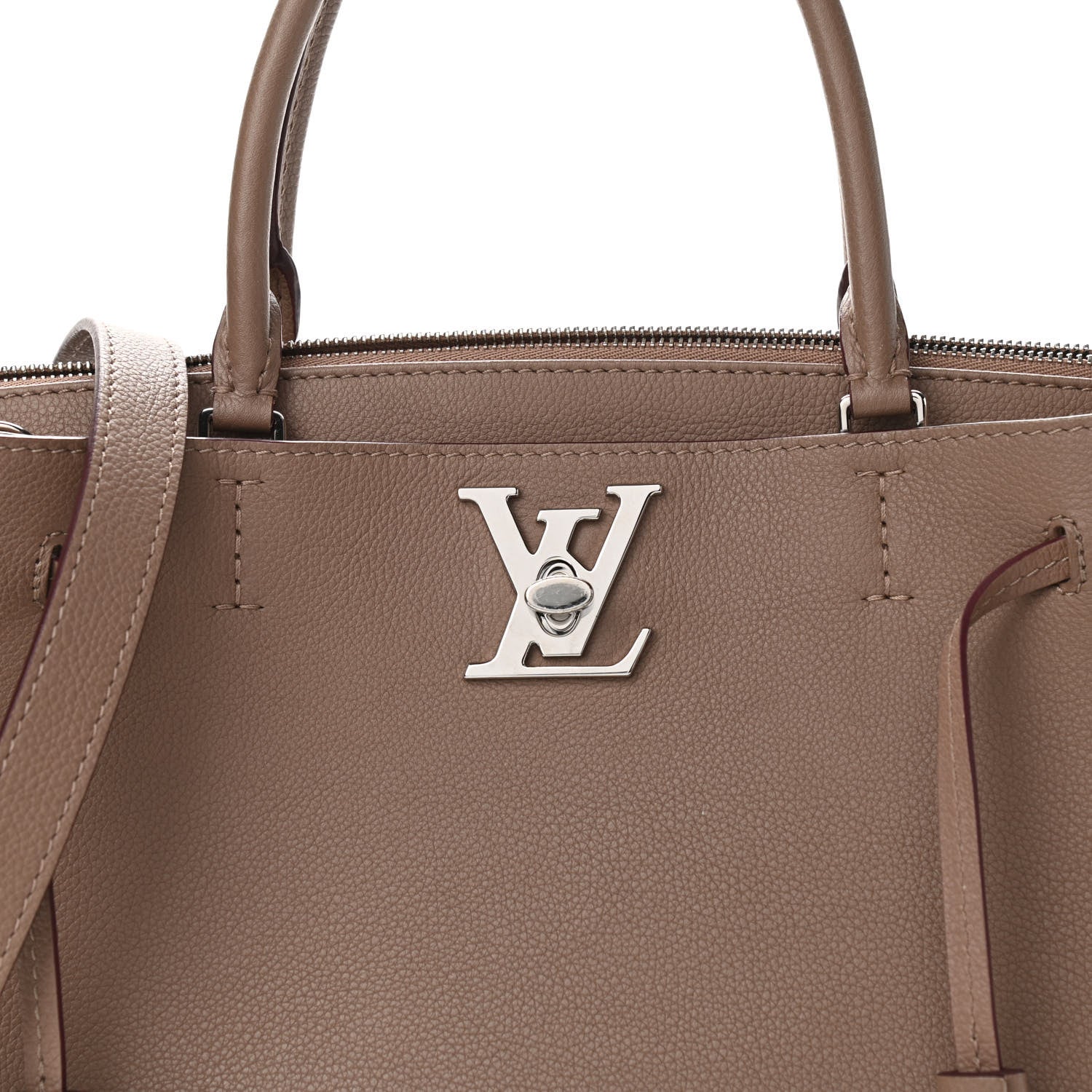 Louis Vuitton Calfskin Lockmeto Taupe Glace 7 of 9