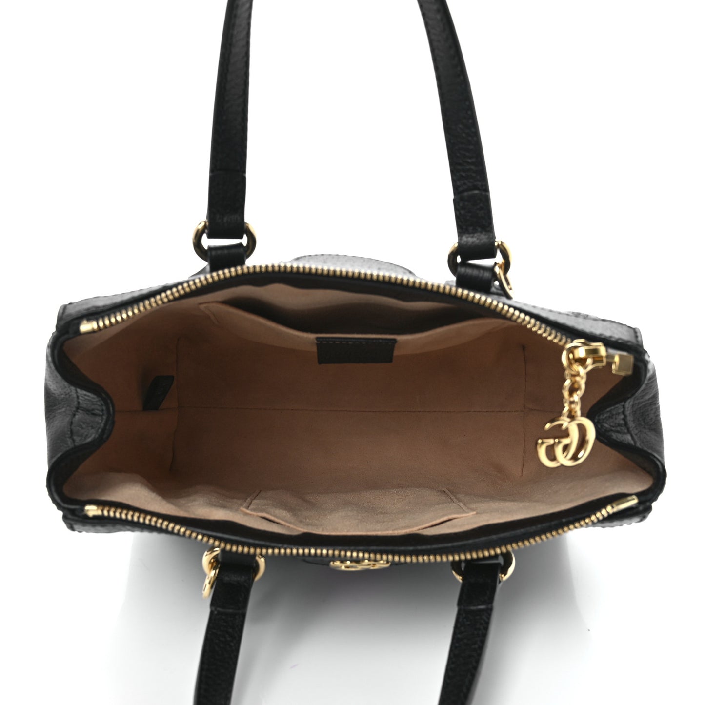 Textured Calfskin Web Small Ophidia Tote Bag Black