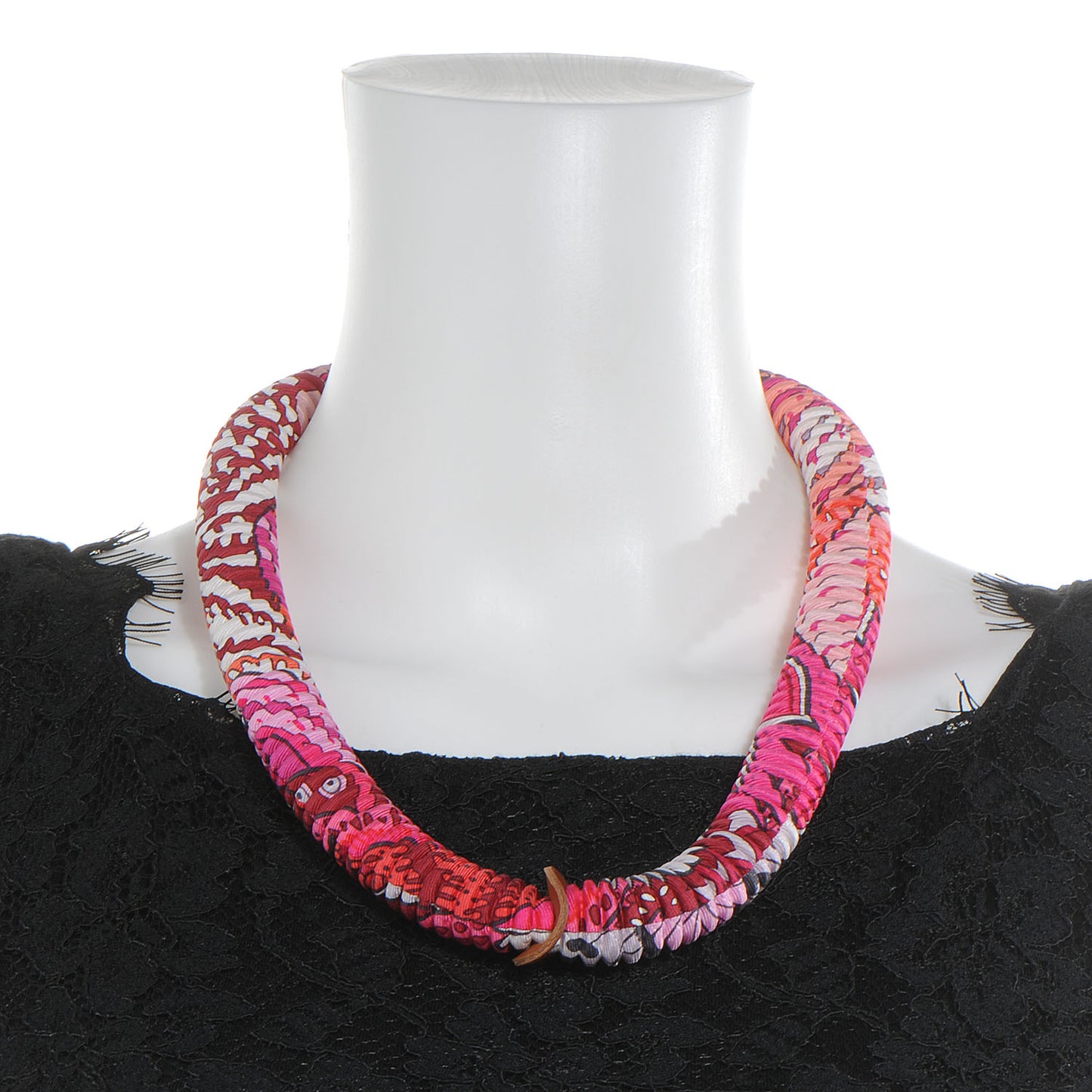 Silk Collier Plisse En Soie Petit H Pleated Necklace