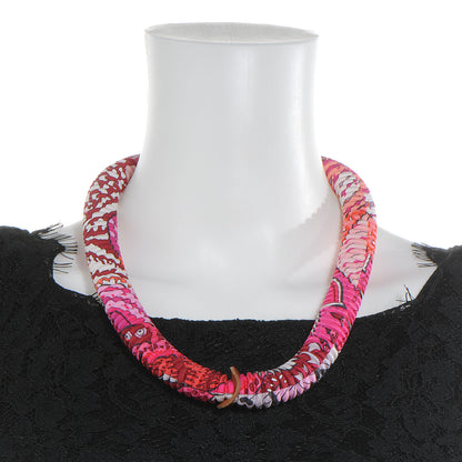 Hermes Silk Collier Plisse En Soie Petit H Pleated Necklace 2 of 6