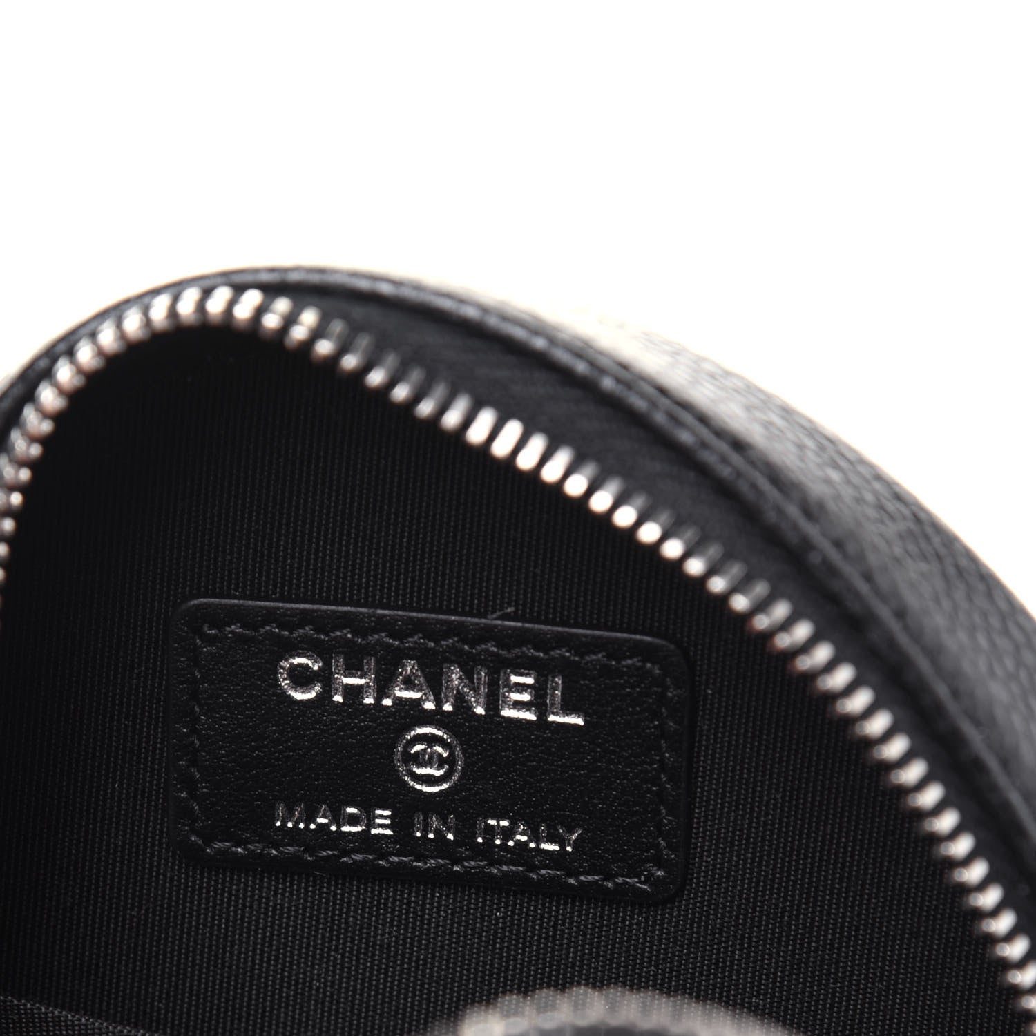 Chanel Caviar Camellia Embossed Round Clutch With Chain Black 6 of 13
