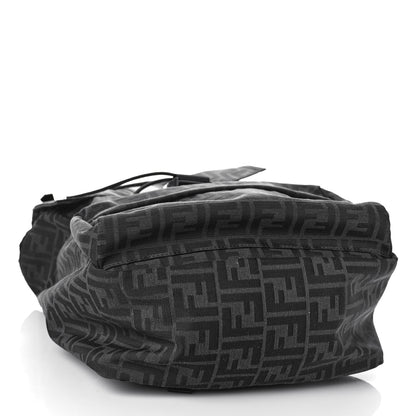 Fendi Recycled Fabric Jacquard Vitello Astro FF 1974 Medium Fendiness Backpack Asfalto Black 4 of 8