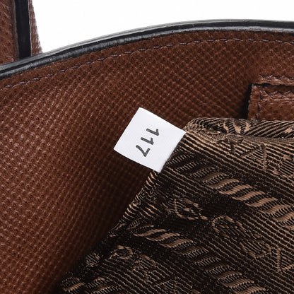 Prada Saffiano Cuir Front Pocket Tote Palissandro 8 of 8