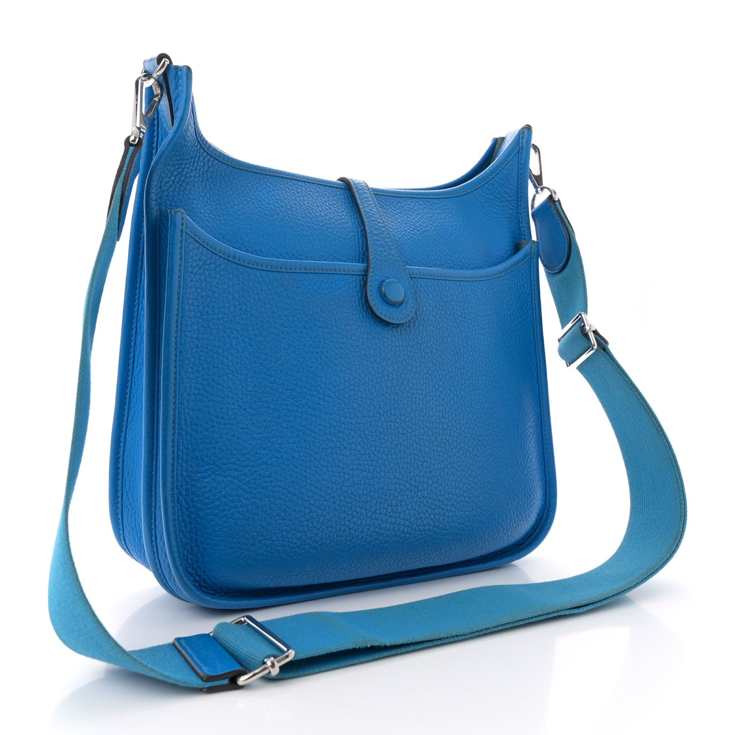 Hermes Taurillon Clemence EVELYNE III PM Bleu Hydra 3 of 14
