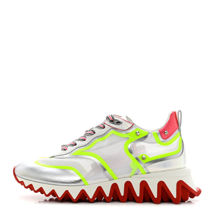 Christian Louboutin Patent Mesh Denim Rete Sharkina Flat Sneakers 38 Multicolor 1 of 8
