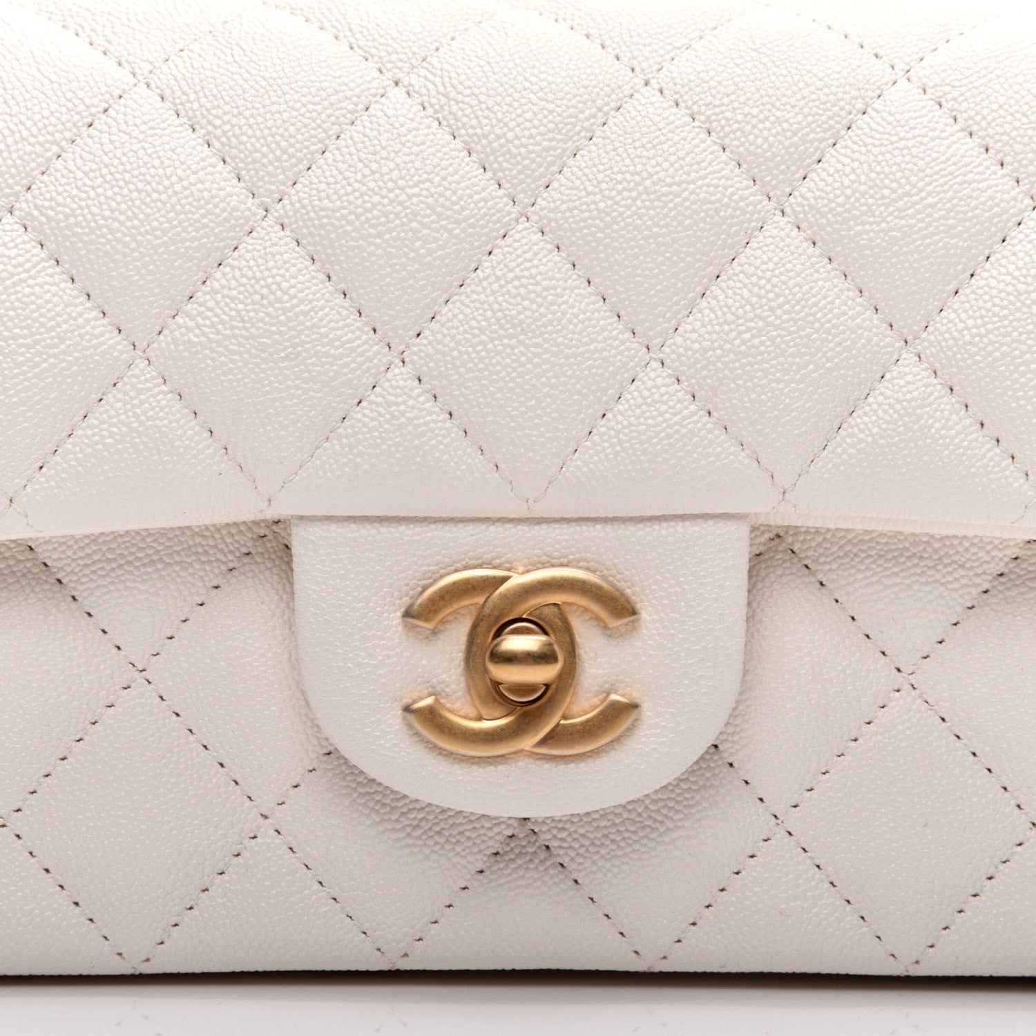 Chanel Caviar Quilted Mini Top Handle Rectangular Flap White 8 of 11