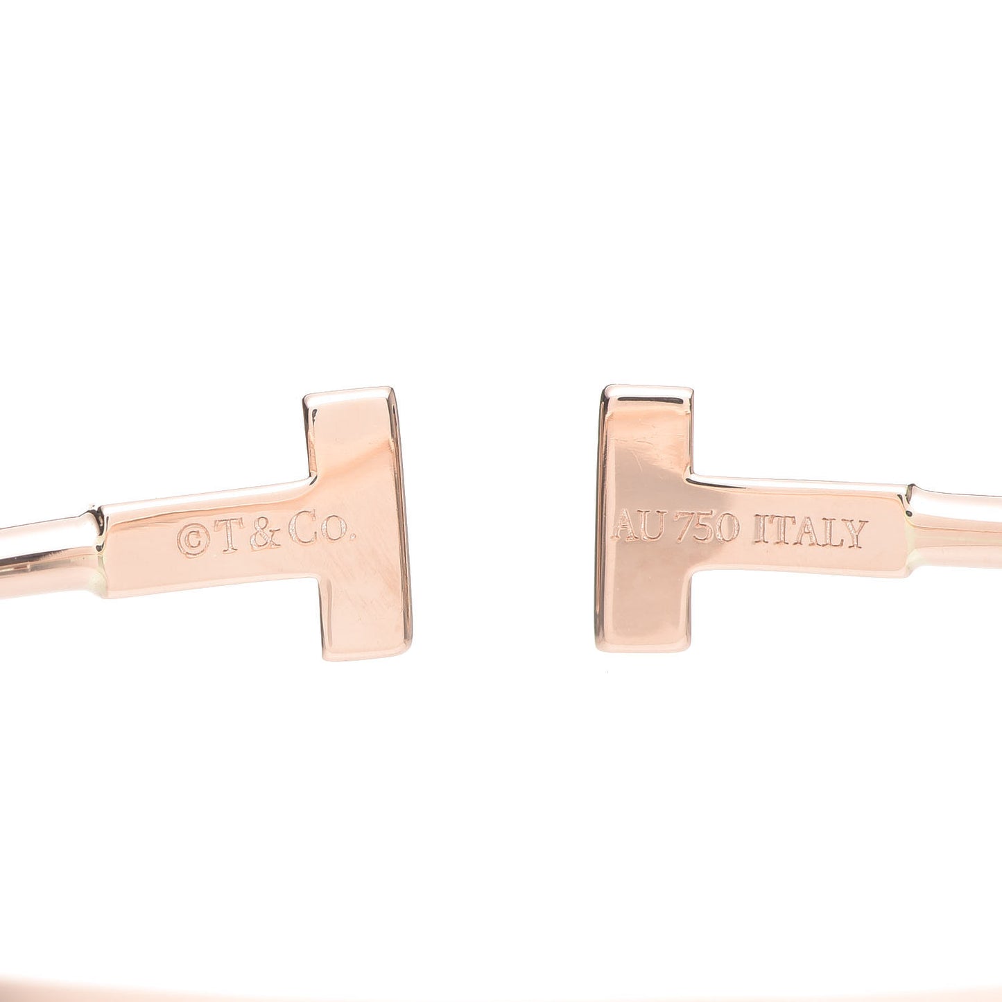 18K Rose Gold Narrow T Wire Bracelet