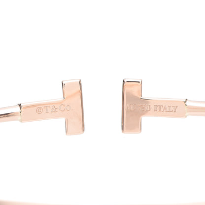 Tiffany 18K Rose Gold Narrow T Wire Bracelet 4 of 5