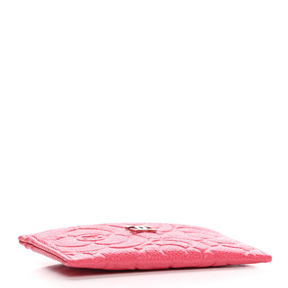 Chanel Caviar Camellia Embossed Card Holder Pink 4 of 9