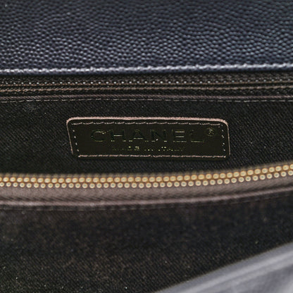 Chanel Caviar Chevron Quilted Small Coco Handle Flap Dark Grey 6 of 9