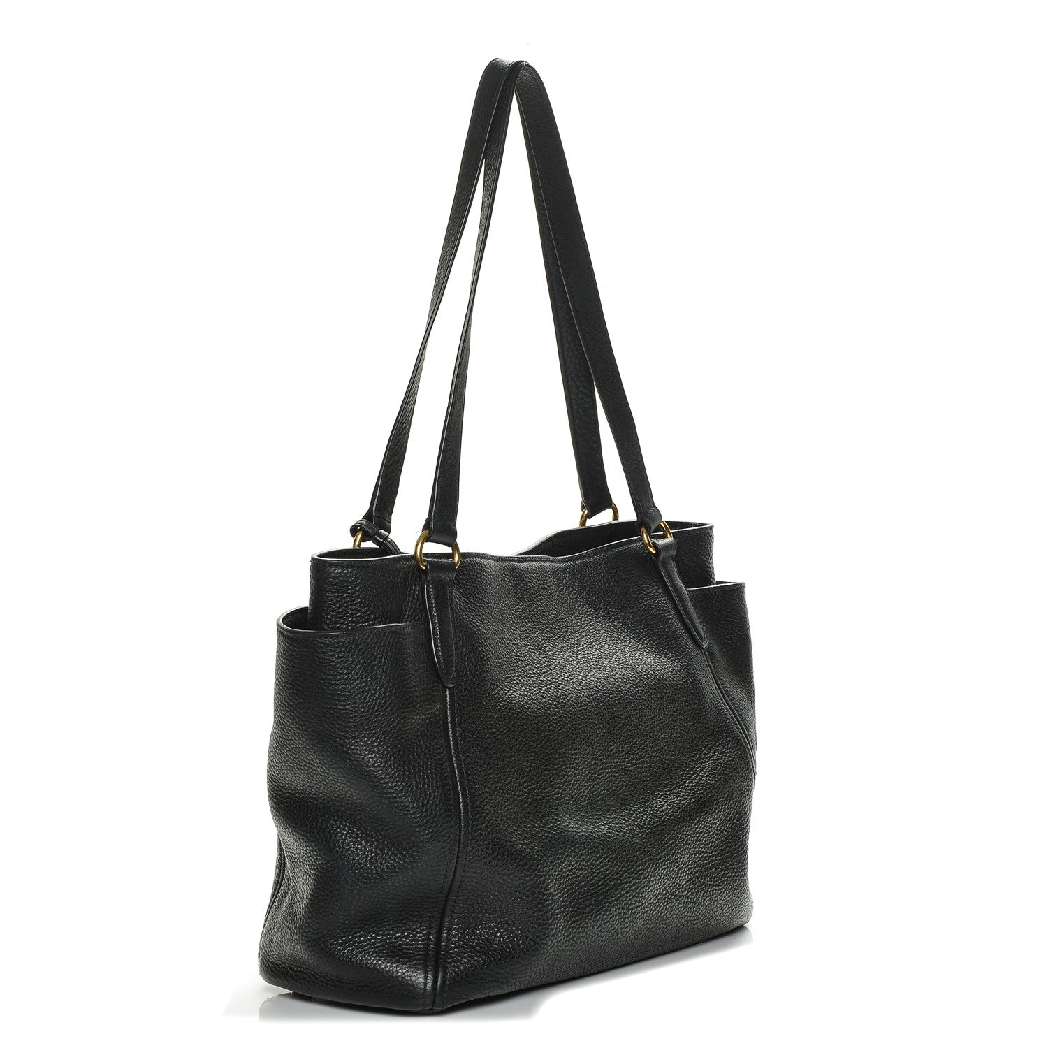 Prada Vitello Daino Side Pocket Tote Nero Black 3 of 6