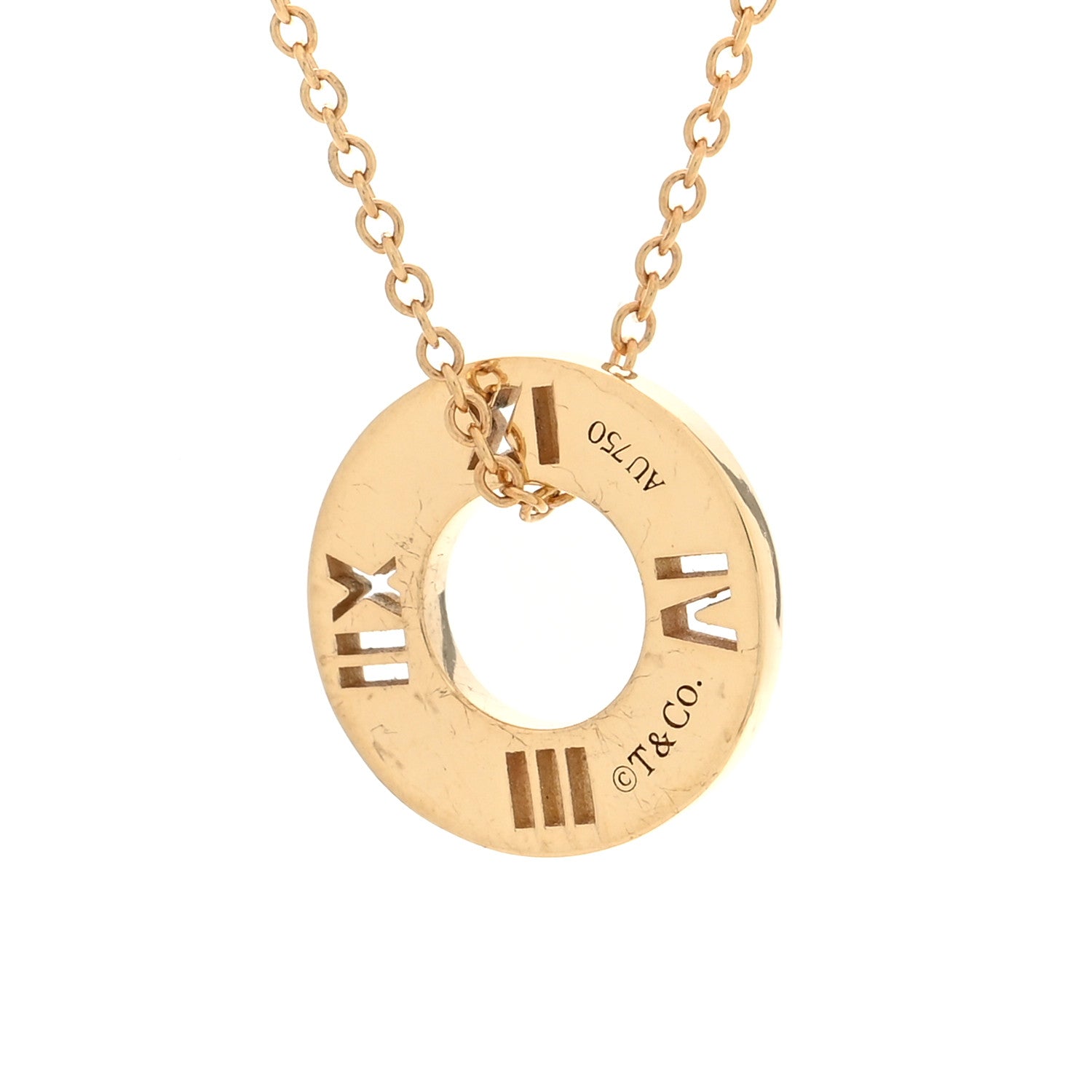 Tiffany 18K Yellow Gold Diamond Atlas Pierced Pendant Necklace 4 of 6