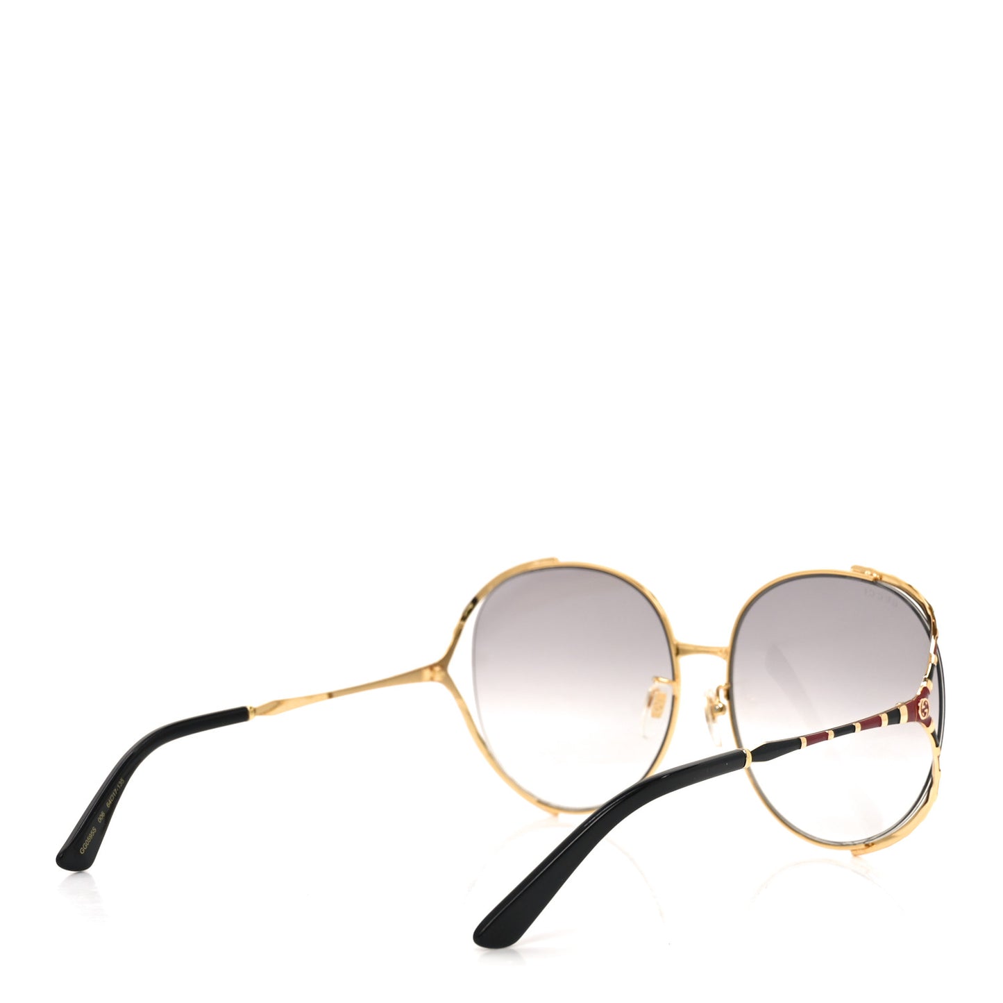 Metal Round Frame GG0595S Sunglasses Gold Black Red