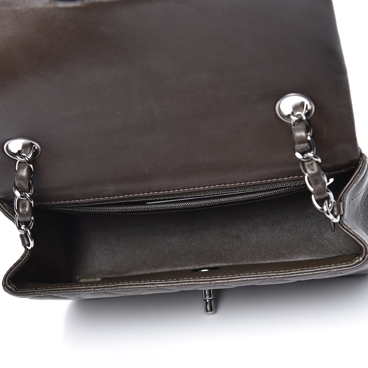 Chanel Lambskin Quilted Mini Rectangular Flap Dark Brown 5 of 17