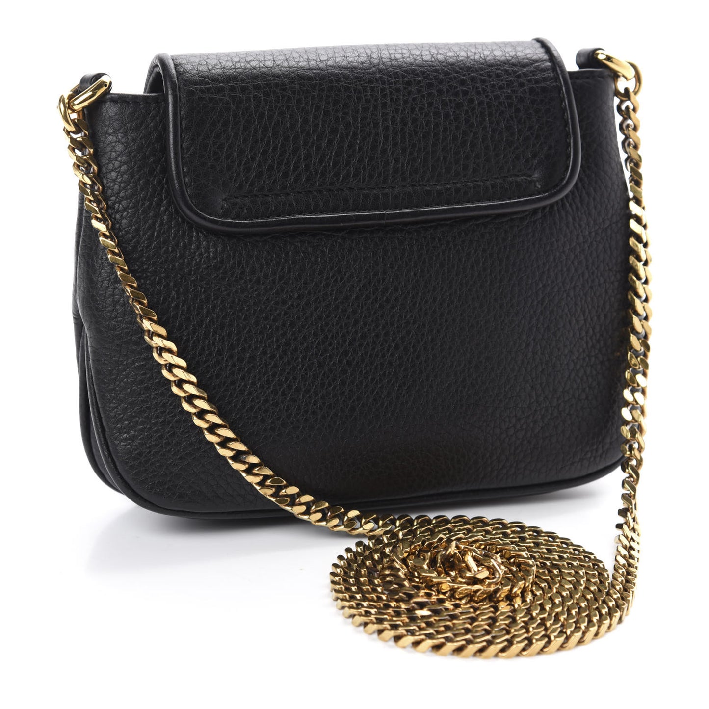 Pebbled Calfskin Small 1973 Chain Shoulder Bag Black