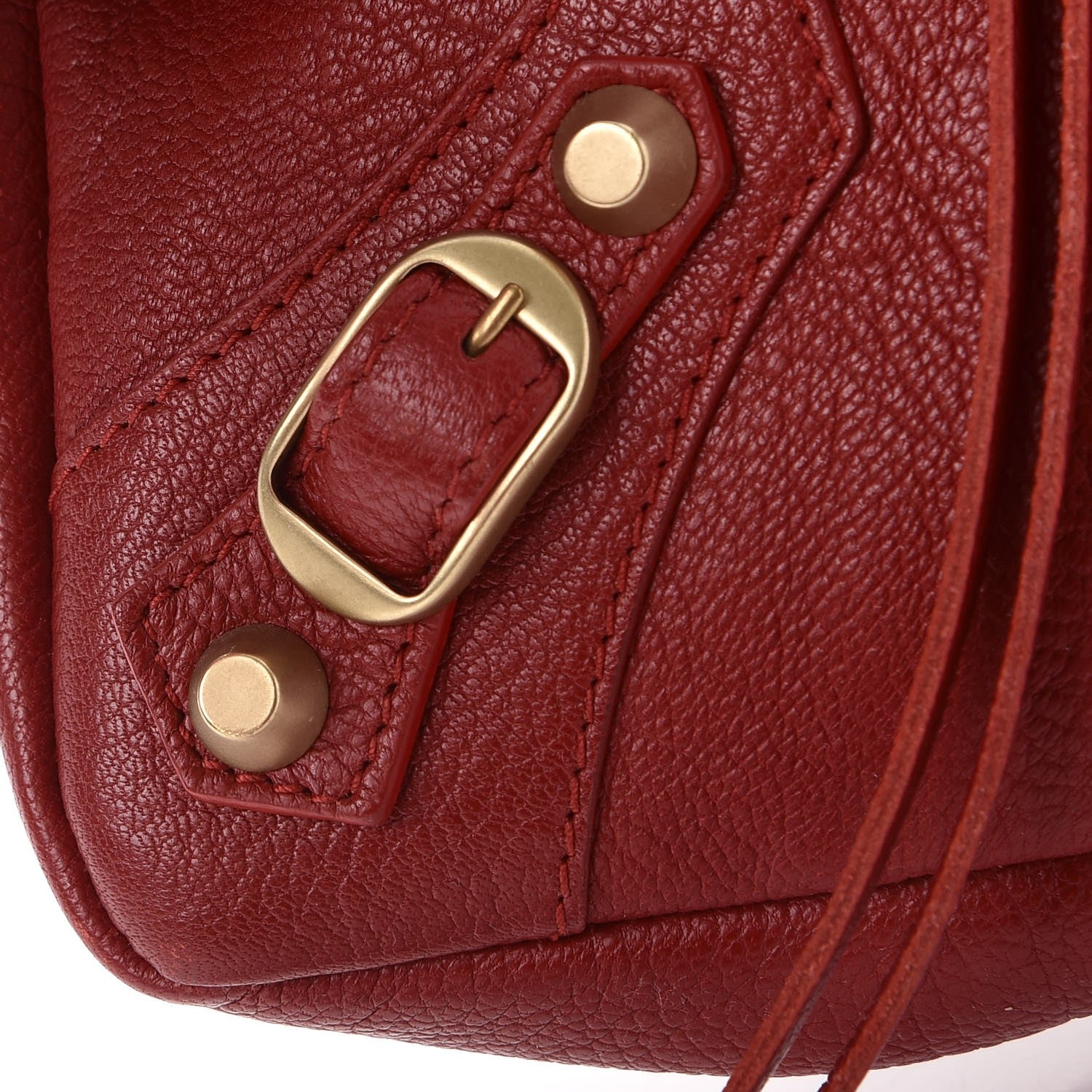 Balenciaga Chevre Classic Gold Hardware Premier Clutch Red 8 of 9
