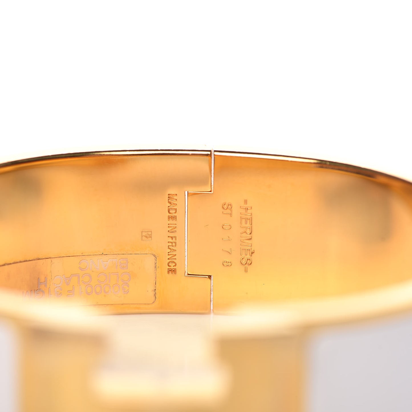 Enamel Wide Clic Clac H Bracelet GM White