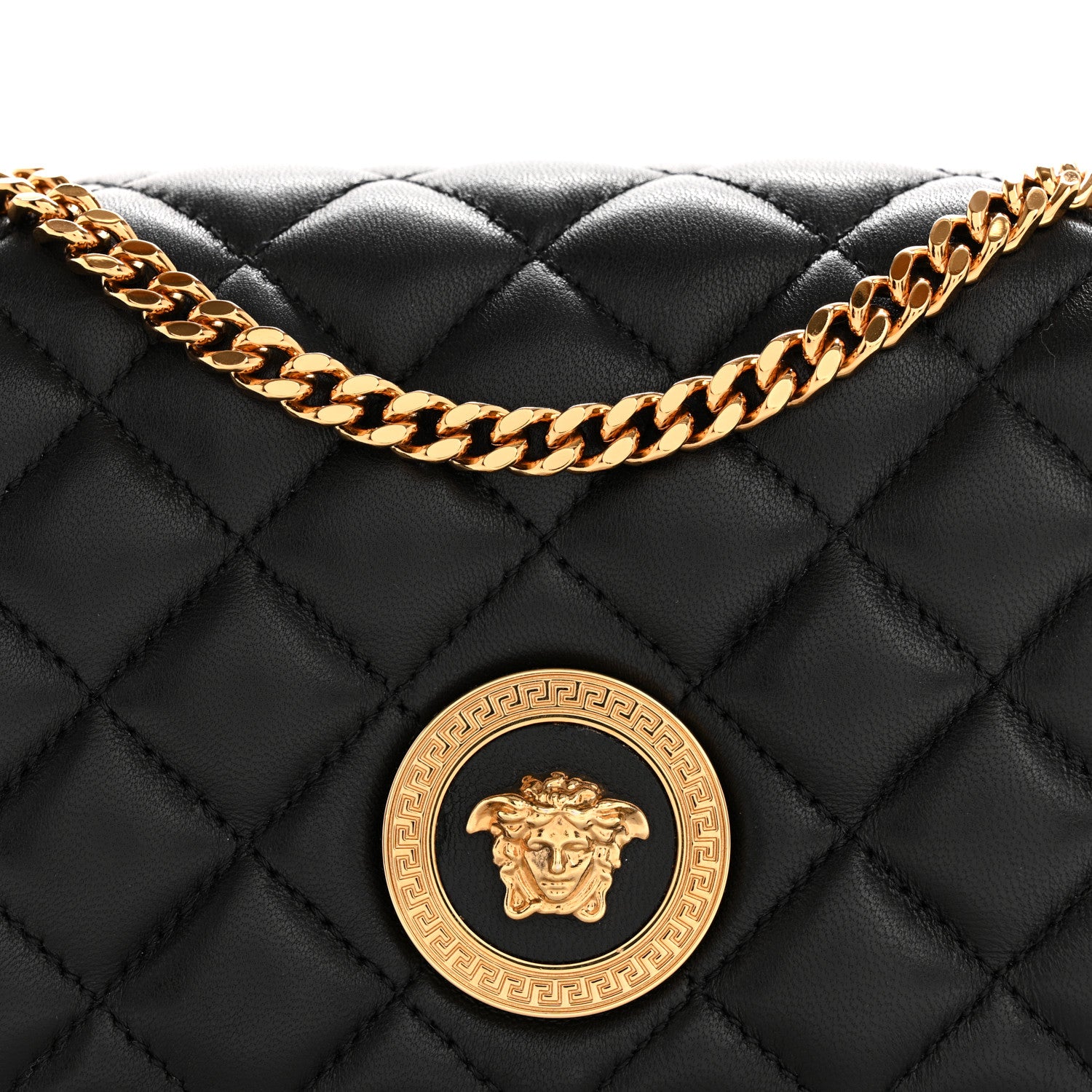 Versace Nappa Quilted Small Medusa Chain Crossbody Black 8 of 10
