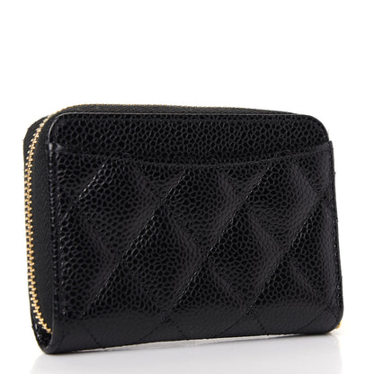 Chanel Caviar Quilted Zip Coin Purse Black 3 of 8