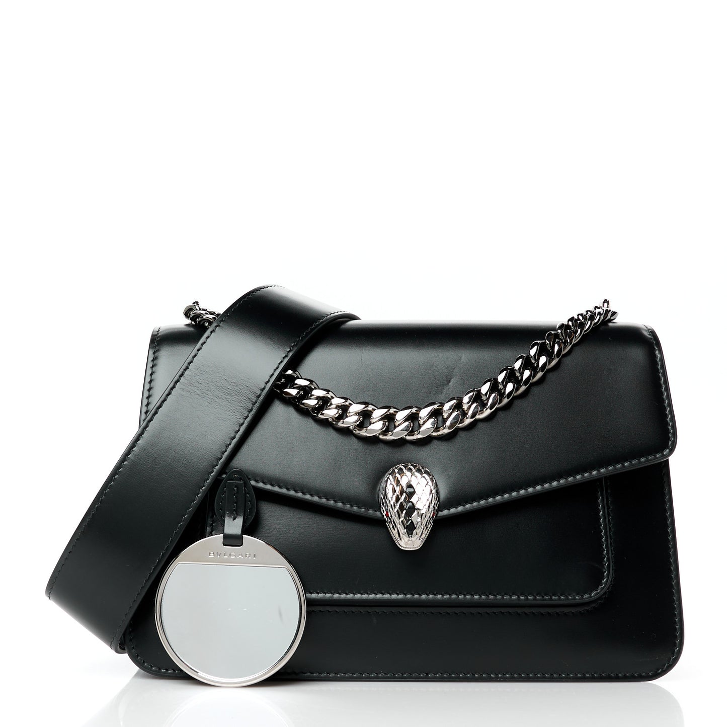 Nappa Serpenti Forever Large Maxi Chain Crossbody Bag Black