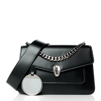 Bulgari Nappa Serpenti Forever Large Maxi Chain Crossbody Bag Black 3 of 11