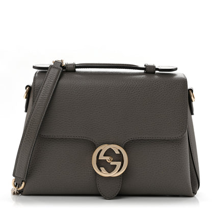 Gucci Dollar Calfskin Interlocking G Top Handle Shoulder Bag Loess 1 of 14