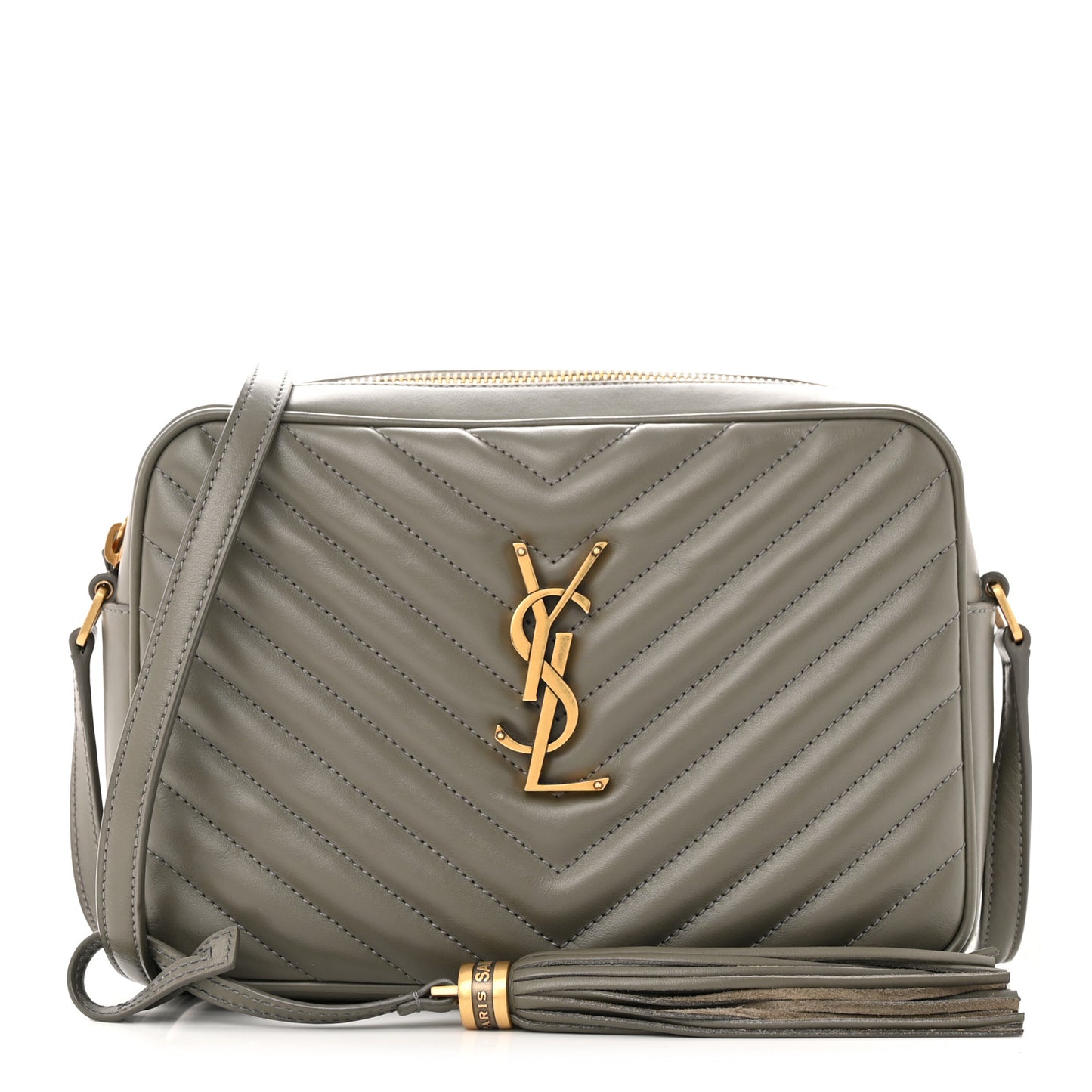 Calfskin Matelasse Monogram Lou Camera Bag Dusty Grey