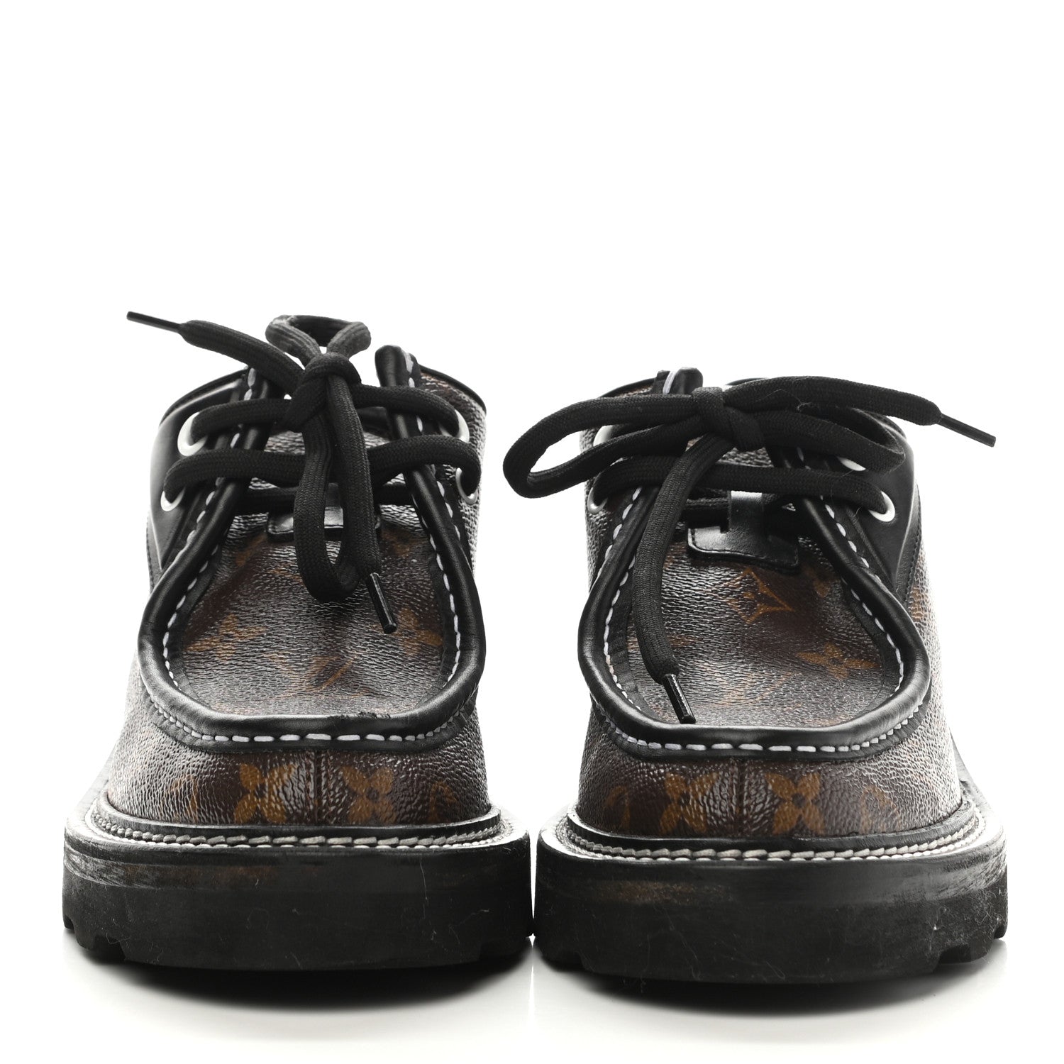 Louis Vuitton Monogram Calfskin Beaubourg Platform Derby Shoes 37.5 Brown 2 of 7