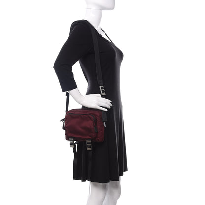Prada Tessuto Nylon Saffiano Crossbody Granato 2 of 11
