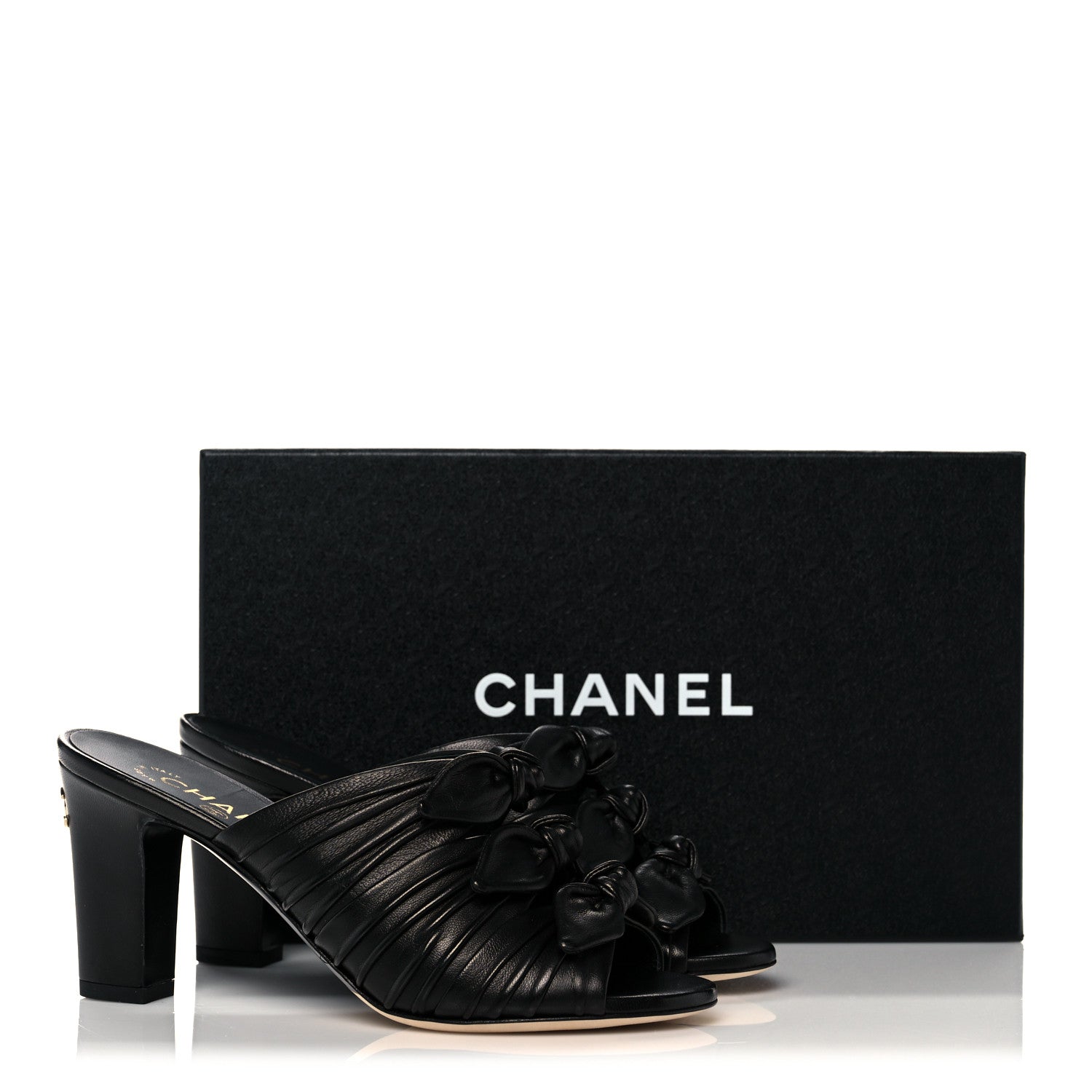 Chanel Calfskin Bows CC Mules 36 Black 9 of 9