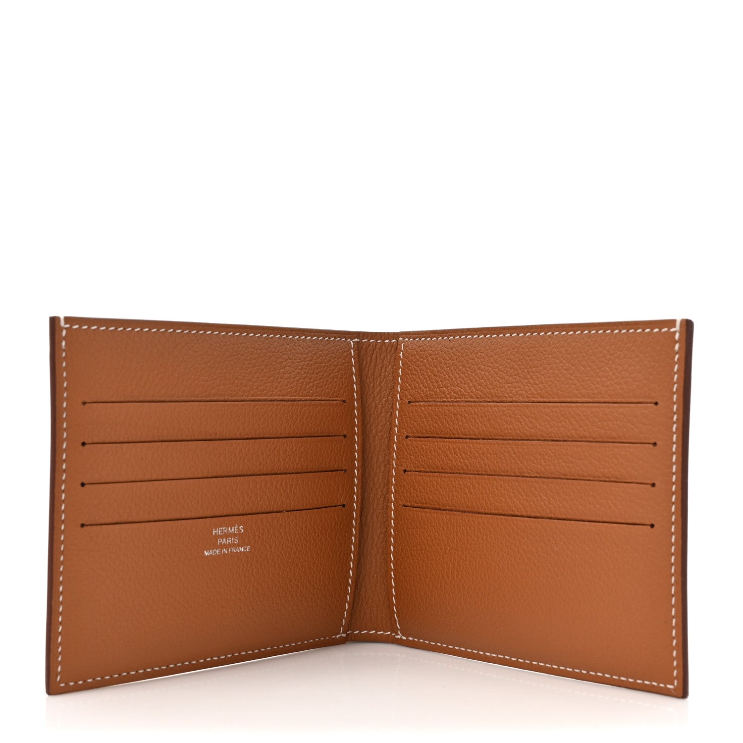 Hermes Evercolor Citizen Twill Compact Wallet Gold Bleu De France