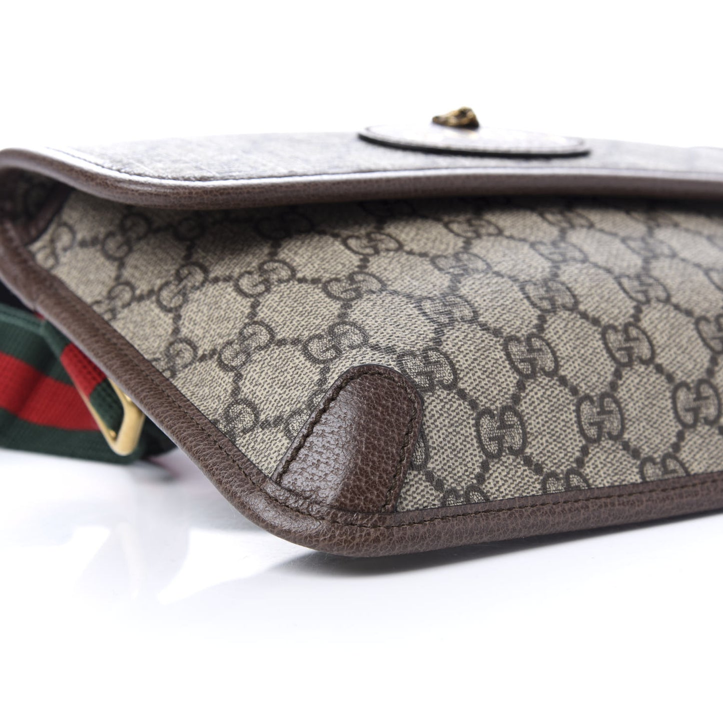 GG Supreme Monogram Neo Vintage Web Belt Bag Brown