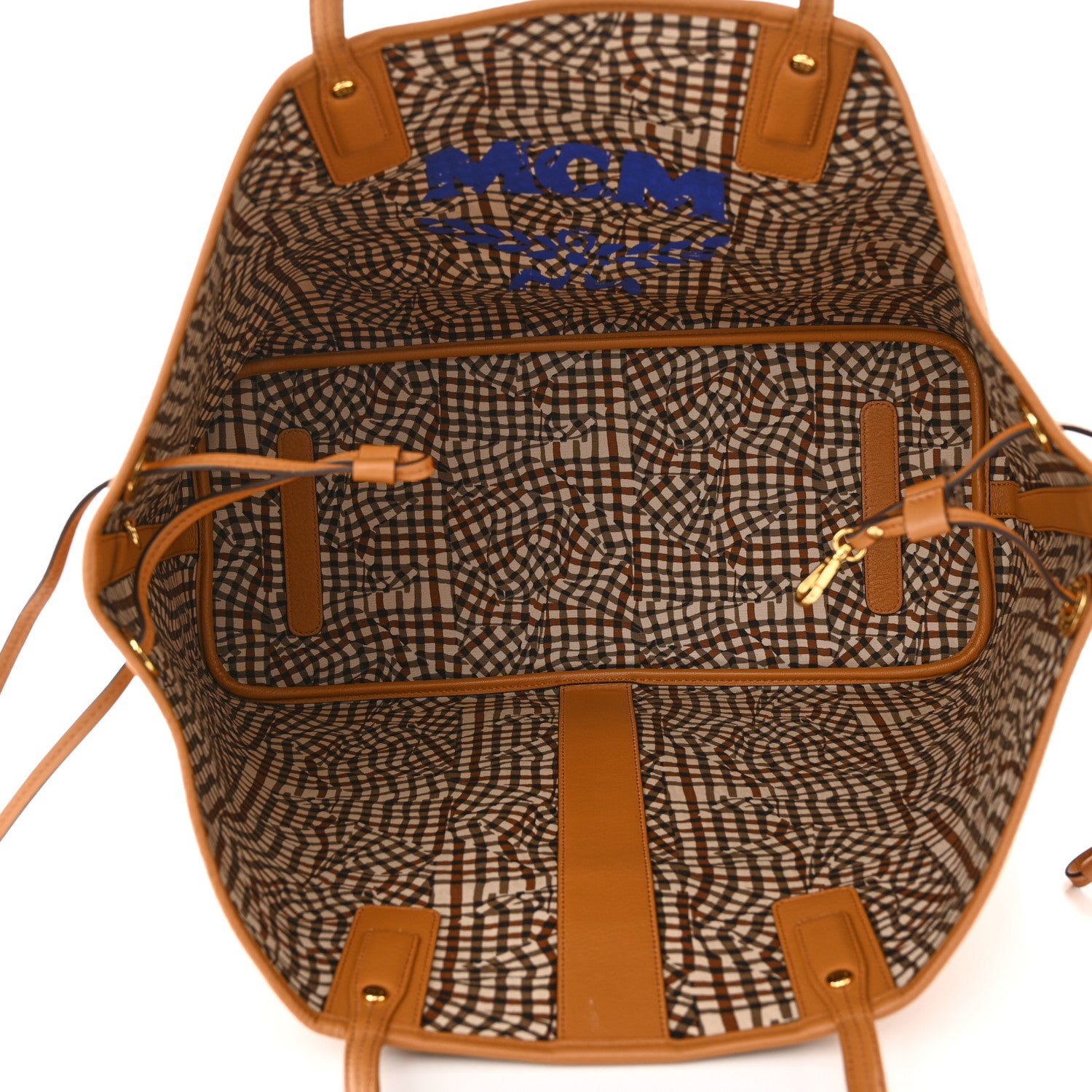 MCM Visetos Large Liz Reversible Shopper Tote Cognac 6 of 16