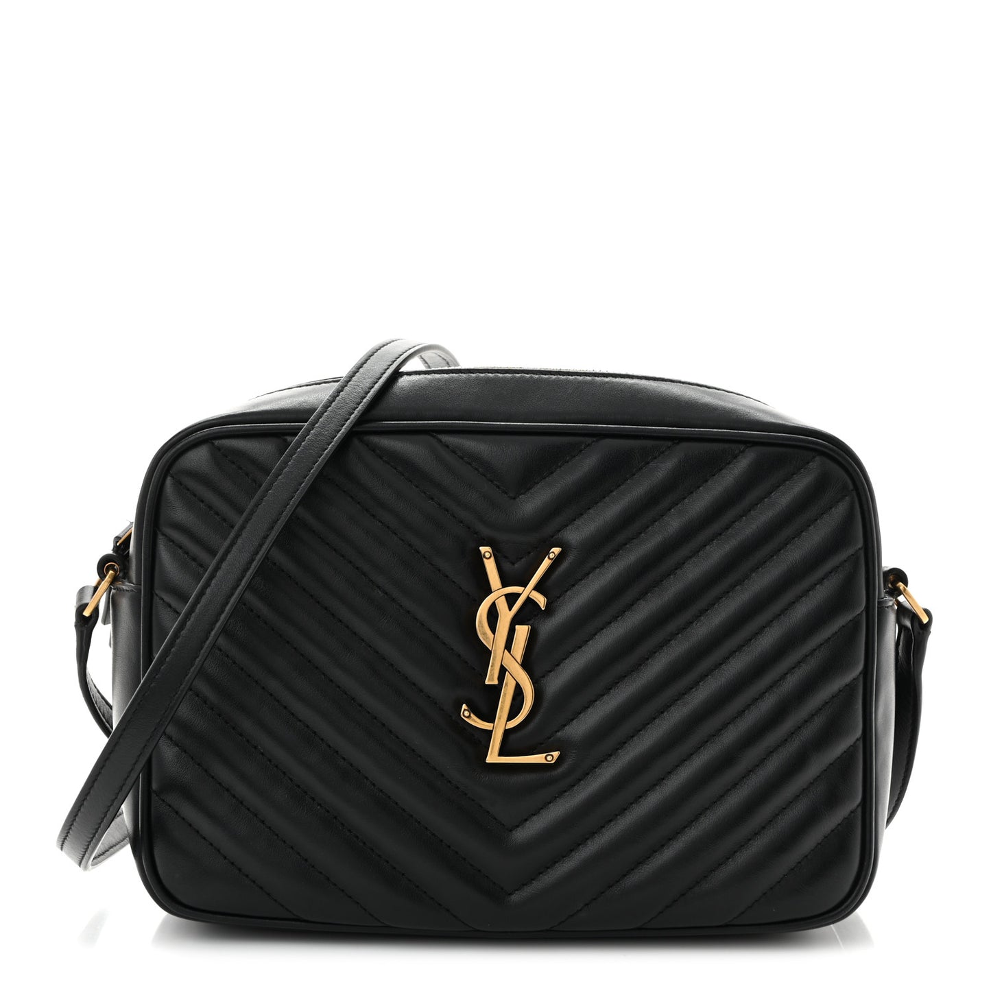 Calfskin Matelasse Monogram Lou Camera Bag Black