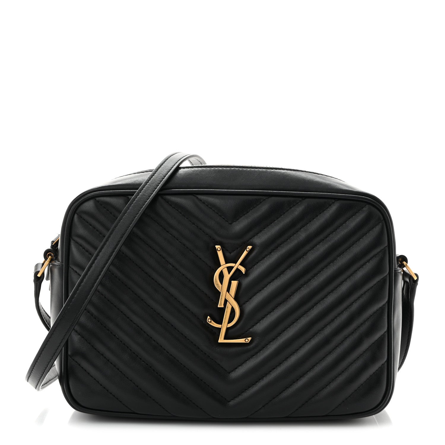 Saint Laurent Calfskin Matelasse Monogram Lou Camera Bag Black 1 of 10