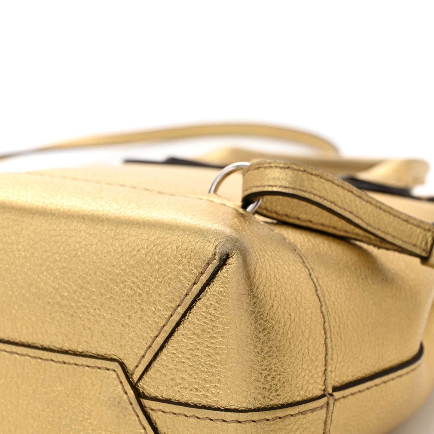 Metallic Calfskin Lockme Mini Backpack Gold
