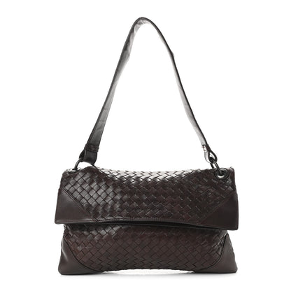 Bottega Veneta Nappa Intrecciato Flap Shoulder Bag Ebano 1 of 8