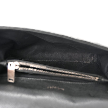 Saint Laurent Sheepskin Matelasse Chevron Monogram Medium College Bag Black 5 of 13