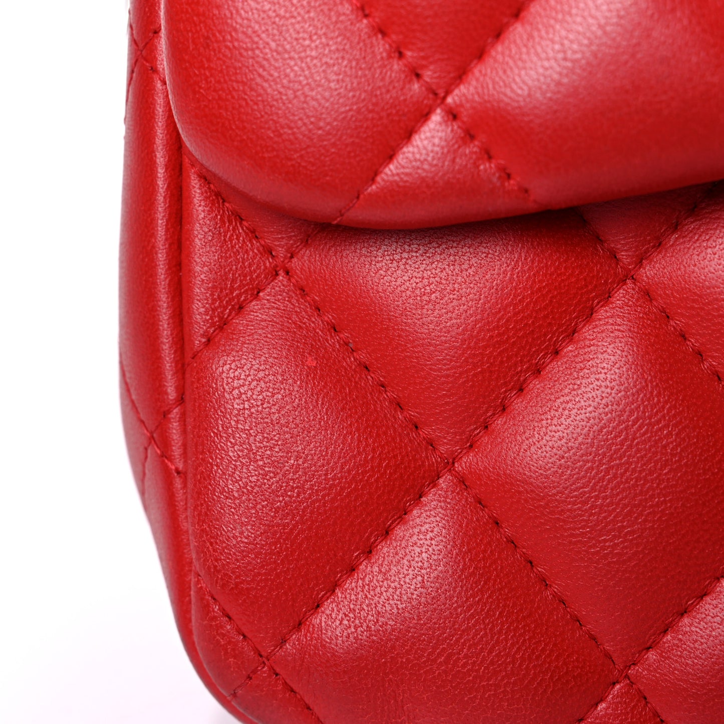 Lambskin Quilted Jumbo Double Flap Red