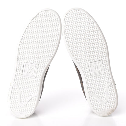 Louis Vuitton Calfskin Monogram LV Black Heart Sneakers 38.5 Cacao 5 of 9