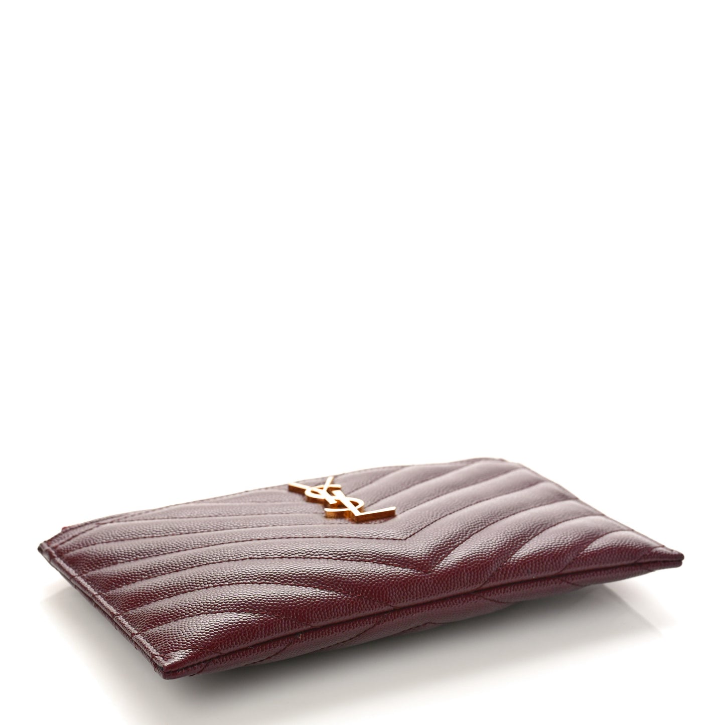 Grain De Poudre Matelasse Chevron Monogram Bill Pouch Rouge Legion
