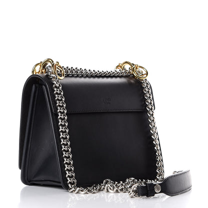 Fendi Vitello Century Velvet F is Fendi FF Small Kan I Shoulder Bag Black Tobacco 2 of 9