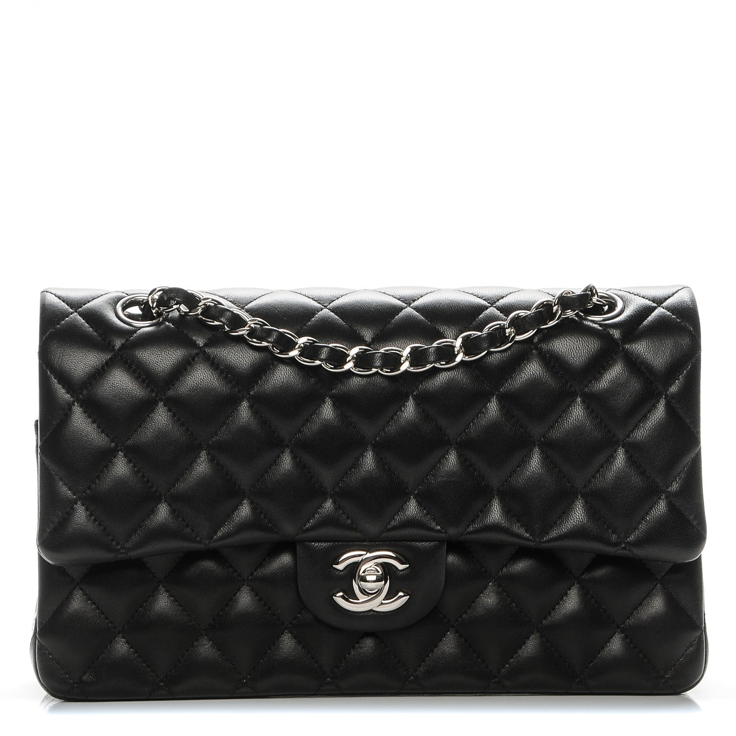 Chanel Lambskin Quilted Medium Double Flap Black 1 of 8