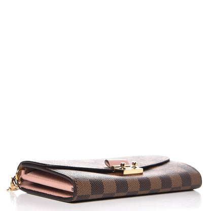 Louis Vuitton Damier Ebene Croisette Chain Wallet Rose Ballerine 4 of 8