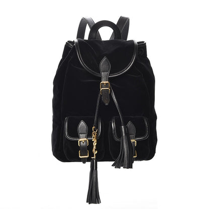 Saint Laurent Velvet Calfskin Small Festival Backpack Black 1 of 3