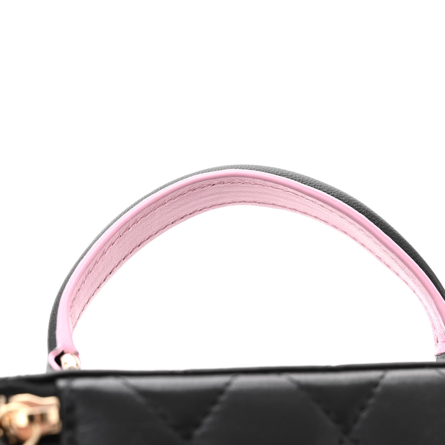 Chanel Lambskin Quilted Small Top Handle Vanity Case With Chain Black Lilac 13 of 15