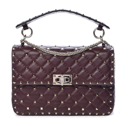 Valentino Garavani Nappa Medium Rockstud Spike Shoulder Bag Rubin 1 of 9