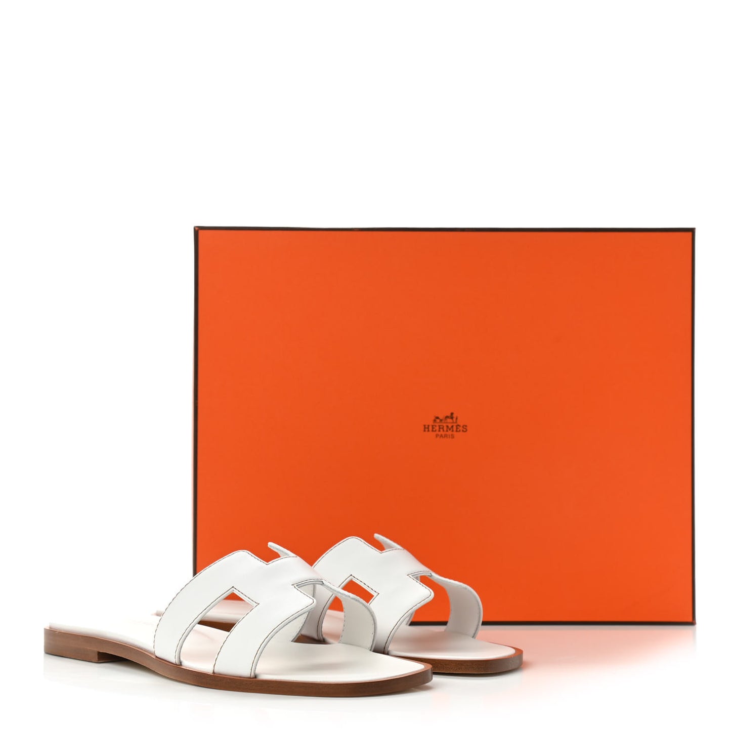 Box Calfskin Oran Sandals 35.5 White